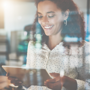 To show a person in an office setting.