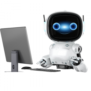 AI Robot using a work computer
